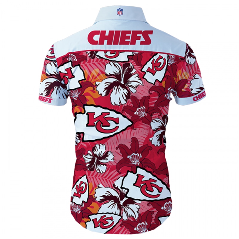 Kansas City Chiefs Hawaiian Shirt Tropical Flower Short Sleeve -Jack sport shop