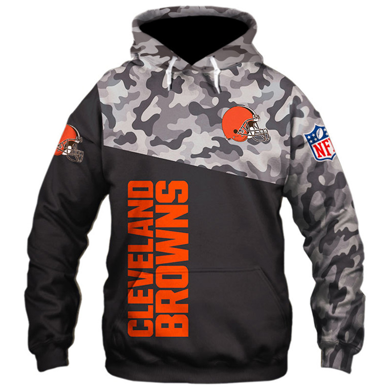 Cleveland Browns Military Hoodies 3D Sweatshirt Long Sleeve New Season ...