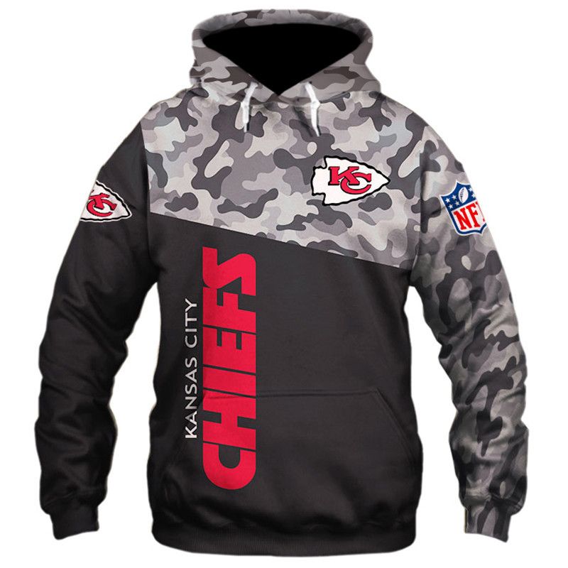 Kansas City Chiefs Military Hoodies 3D Sweatshirt Long Sleeve New ...