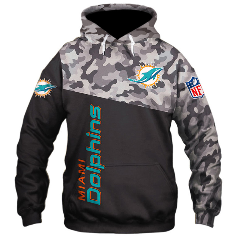 Miami Dolphins Military Hoodies 3D Sweatshirt Long Sleeve New Season ...