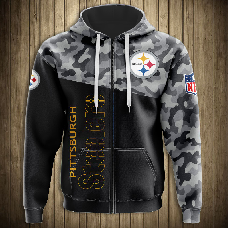 Pittsburgh Steelers Military Hoodies 3D Sweatshirt Long Sleeve New