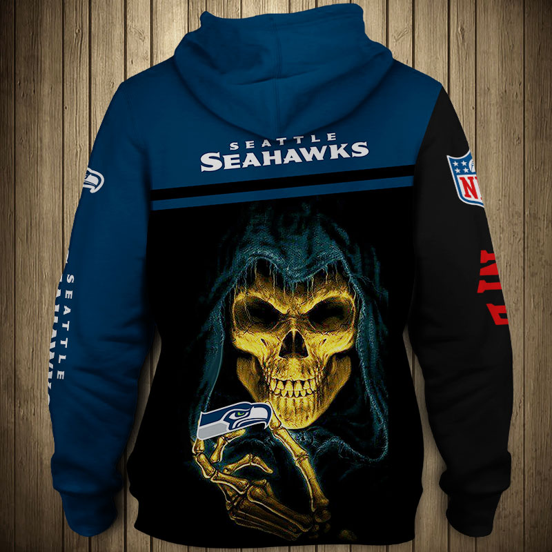 Seattle Seahawks 3D Skull Zip Hoodie Pullover Sweatshirt for fans -Jack ...