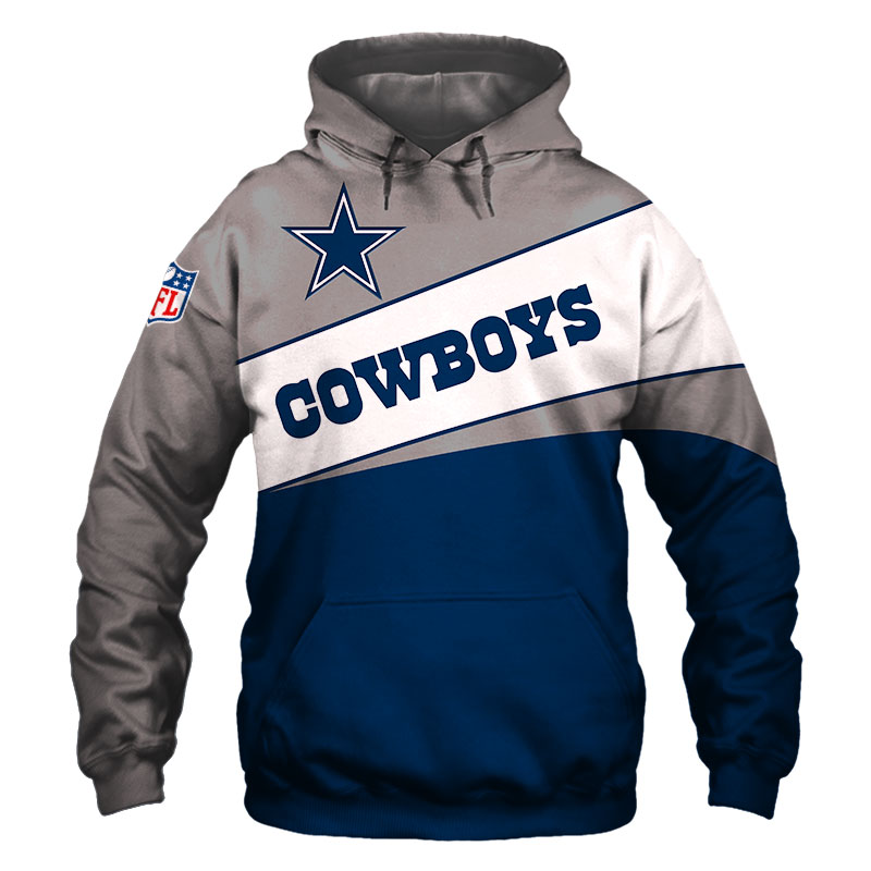 Dallas Cowboys Zip Hoodie 3D Long Sleeve Pullover new season -Jack ...