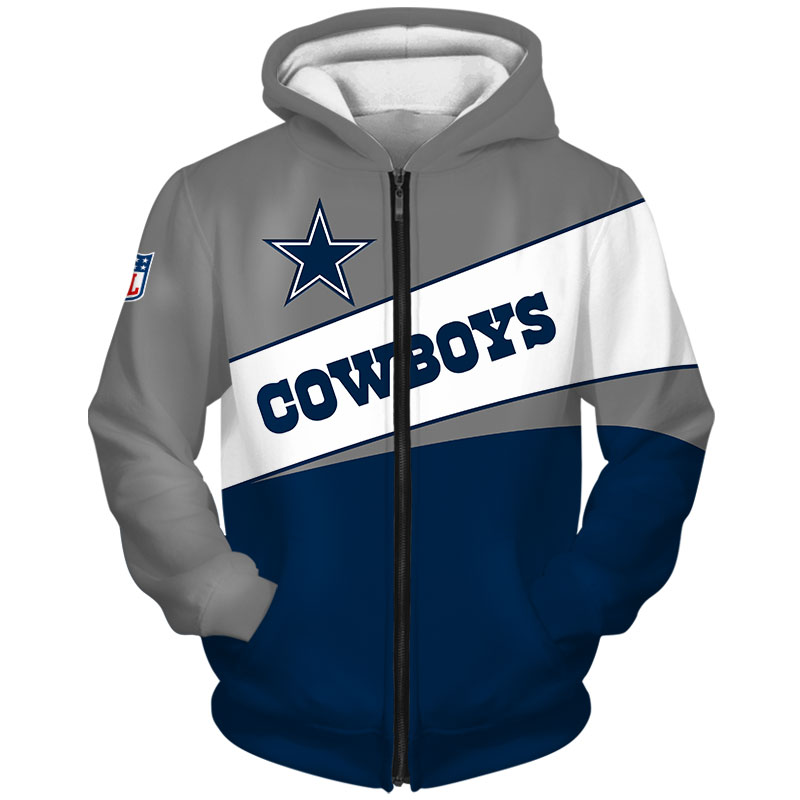 Dallas Cowboys Zip Hoodie 3D Long Sleeve Pullover new season -Jack ...