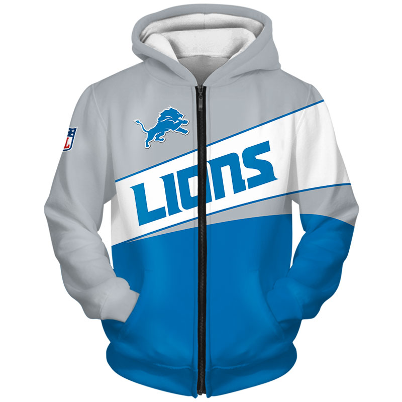 Detroit Lions Hoodie 3D Long Sleeve Pullover new season -Jack sport shop