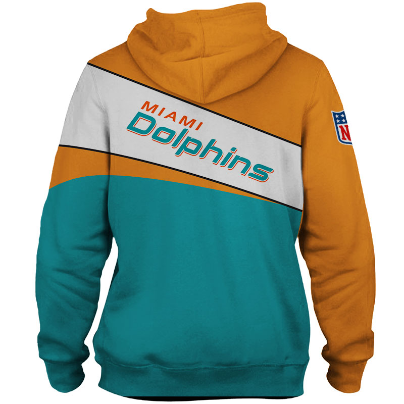Miami Dolphins Zip Hoodie 3D Long Sleeve Pullover new season -Jack sport shop