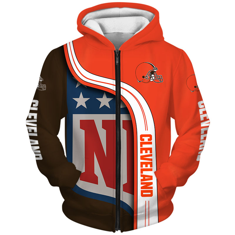 Cleveland Browns 3D Hoodie Pullover Sweatshirt NFL for fans -Jack sport ...