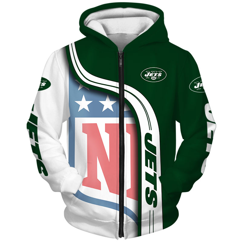 New York Jets Many Logo 3d Hoodie Sweatshirt