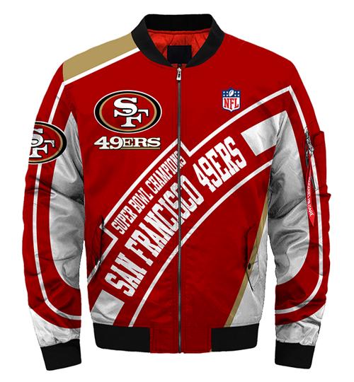 5 Times Super Bowl Champions San Francisco 49ers All Prizes 3d Bomber Jacket