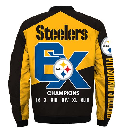 Pittsburgh Steelers bomber Jacket 6X Champions coat for men -Jack sport ...