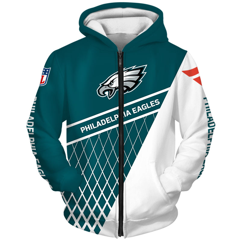 Philadelphia Eagles Mens Fleece Hoodie Hooded Sweatshirt Zipper Jacket Fans Gift