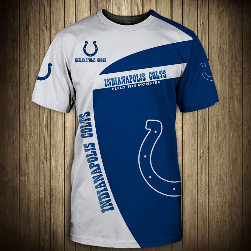 Vermoorden naar voren gebracht snijder Indianapolis Colts T-shirt 3D "Build the monster" Short Sleeve -Jack sport  shop