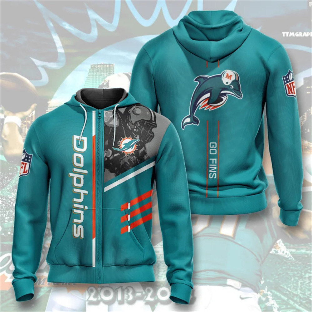 Miami Dolphins Hoodies 3 lines graphic gift for fans -Jack sport shop