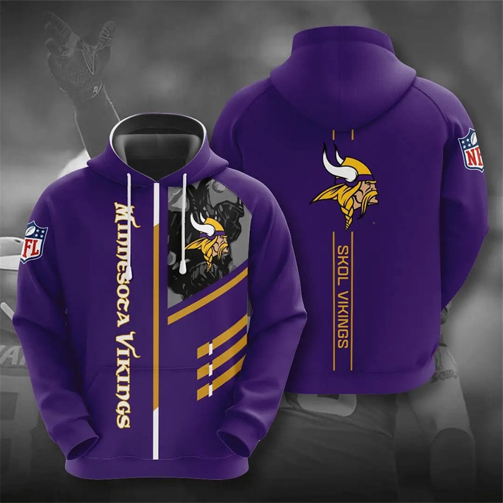 Minnesota Vikings Hoodies 3 lines graphic gift for fans -Jack sport shop