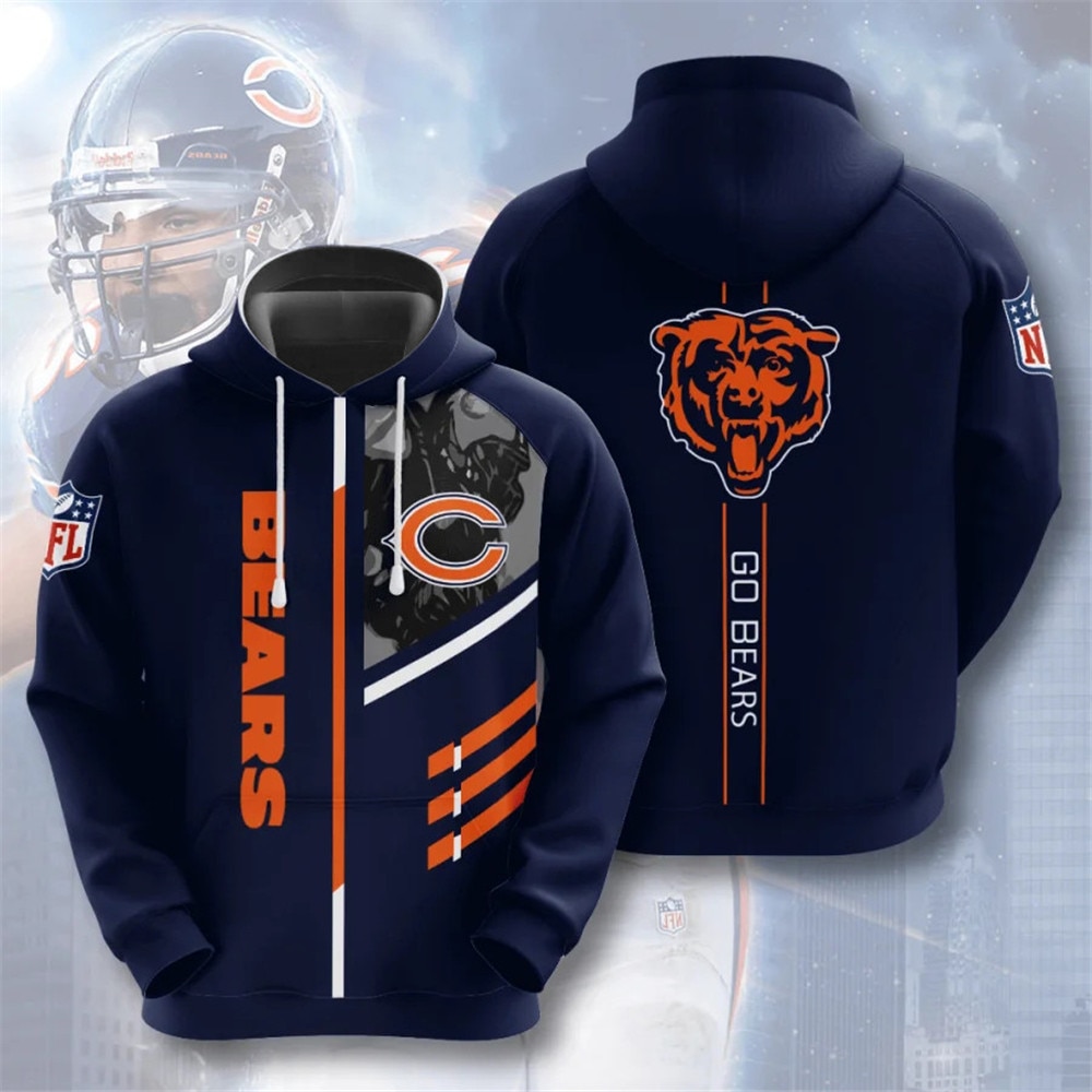Chicago Bears Hoodies 3 lines graphic gift for fans -Jack sport shop