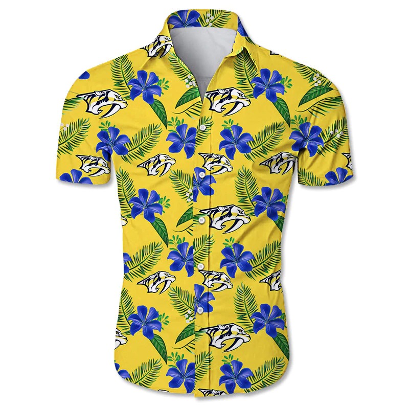 Nashville Predators Hawaiian Shirt Tropical Flower summer -Jack sport shop