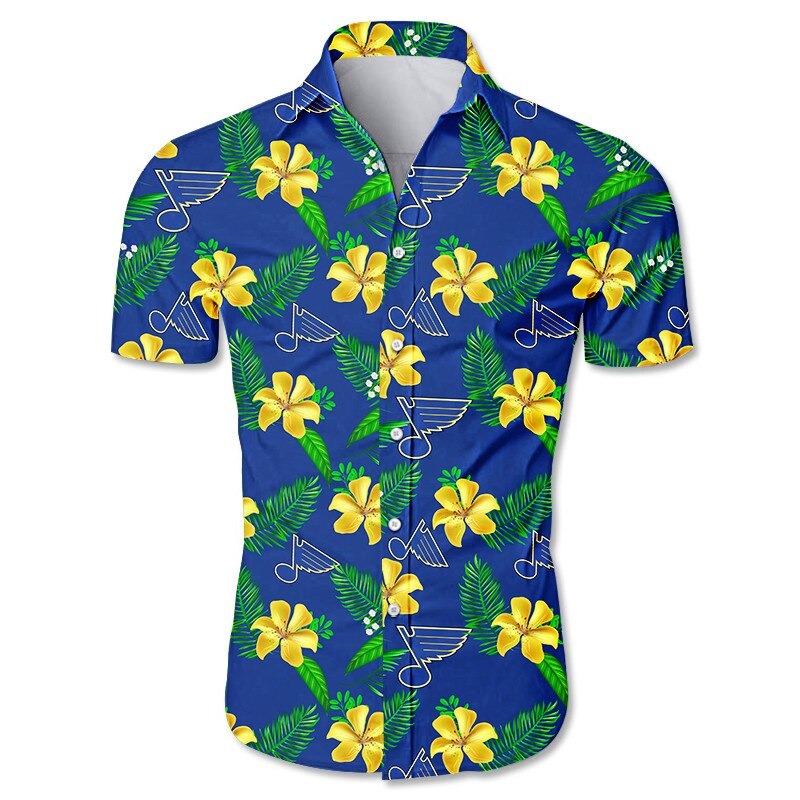 St. Louis Blues Hawaiian shirt Tropical Tropical Flower Summer