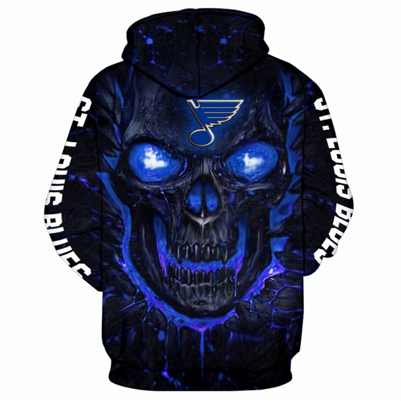 St. Louis Blues Halloween Hoodie 3D cheap Skulls Pullover NHL -Jack sport shop