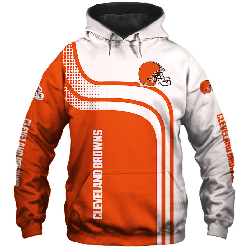 Cleveland Browns Hoodie 3D one way Sweatshirt -Jack sport shop
