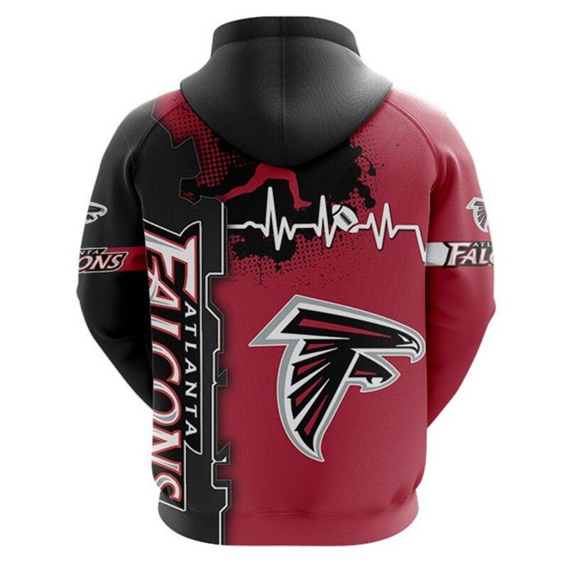 Atlanta Falcons Hoodie graphic heart ECG line -Jack sport shop