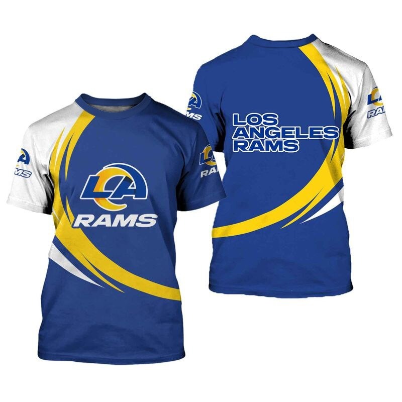 Los Angeles Rams T-shirt curve Style gift for men -Jack sport shop