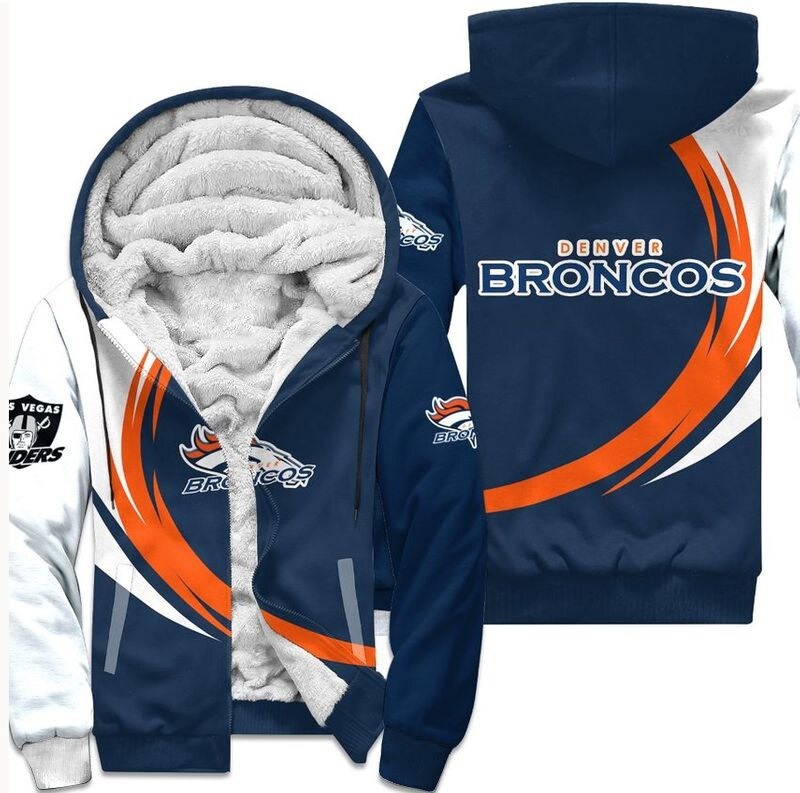 Denver Broncos Fleece Jacket 3D curve great fleece hoodie -Jack sport shop