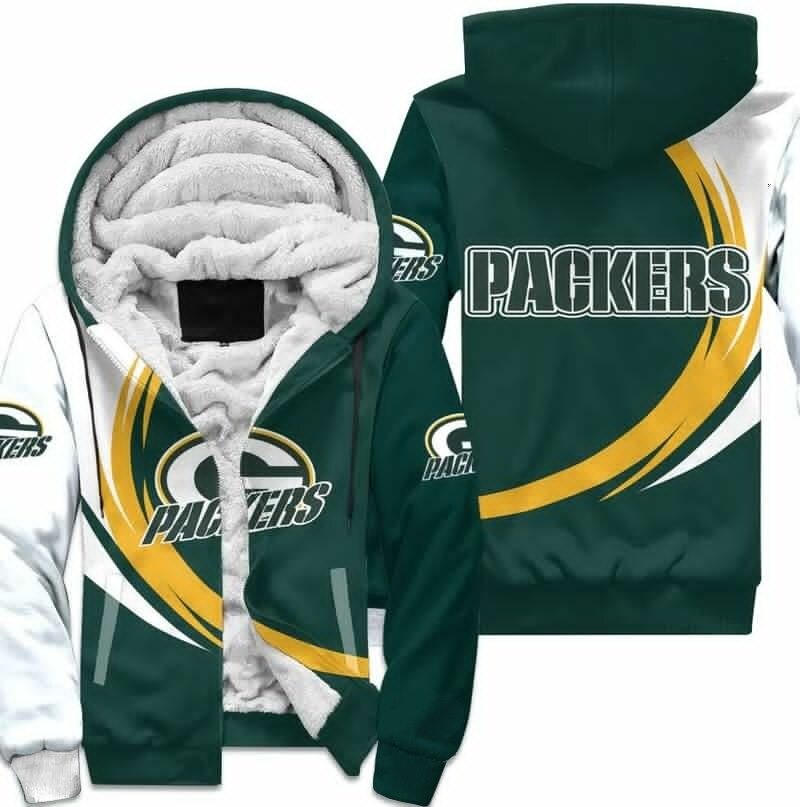 Green Bay Packers Fleece Jacket 3D curve great fleece hoodie -Jack ...