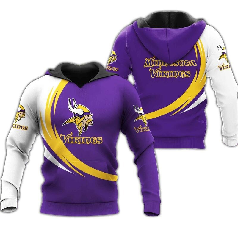 Minnesota Vikings Hoodie curve graphic gift for men -Jack sport shop
