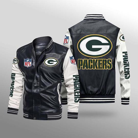 Green Bay Packers Leather Jacket Gift for fans -Jack sport shop