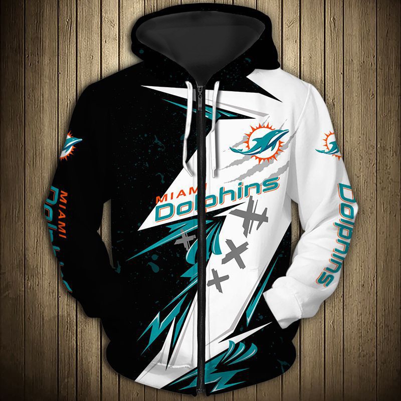 Miami Dolphins Hoodie Thunder graphic gift for men -Jack sport shop