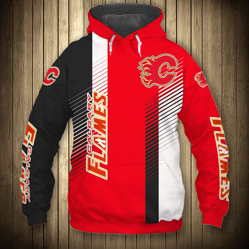 Calgary Flames Hoodie 3D thunder design cheap Pullover NHL - Limotees