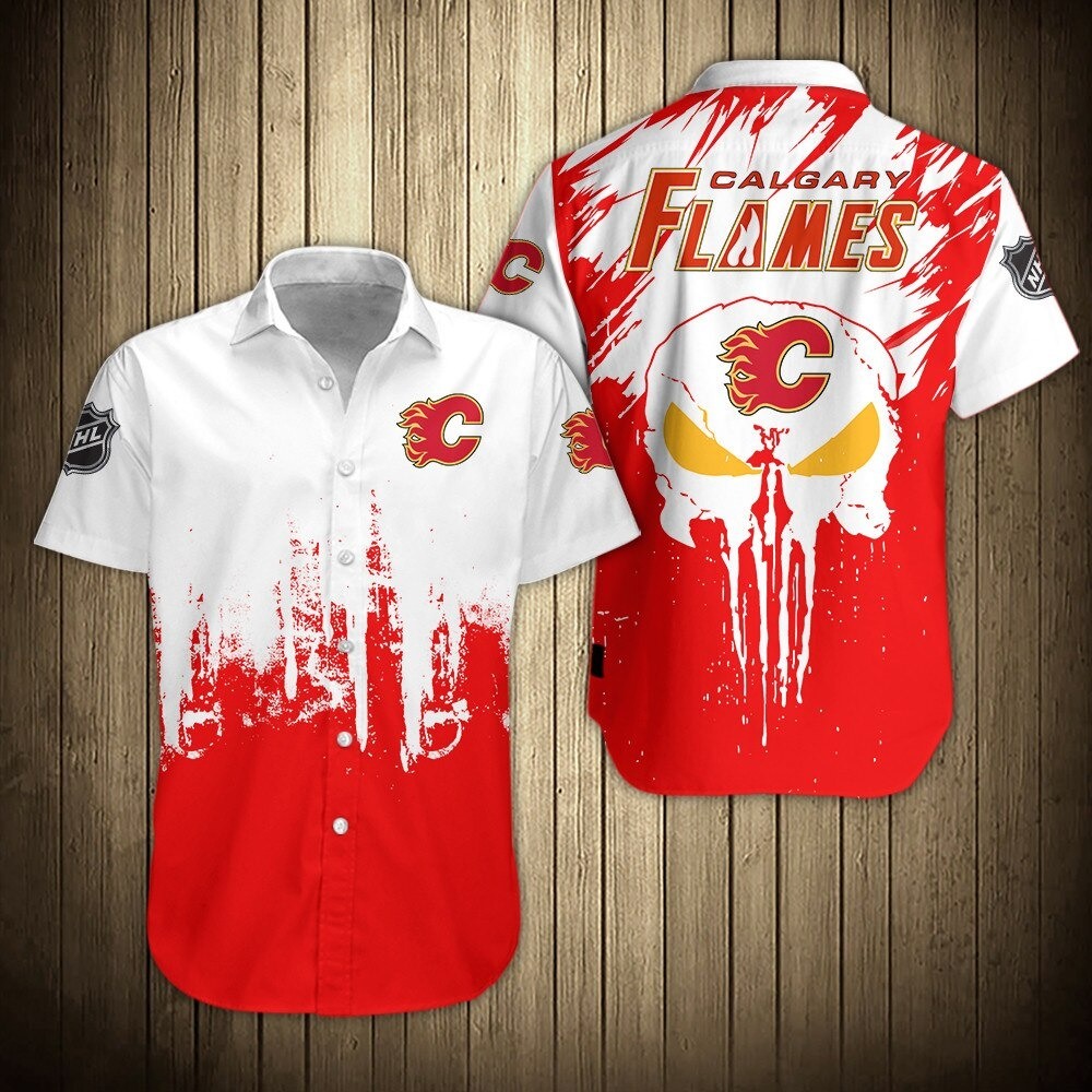 Calgary Flames Shirts 3D graffiti Skulls design gift for fans