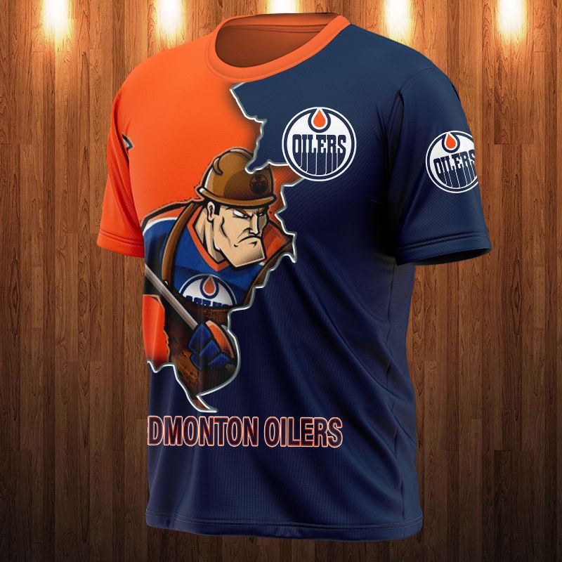 Edmonton Oilers All Over Print 3D Shirt Cartoon Design Gift Shirt