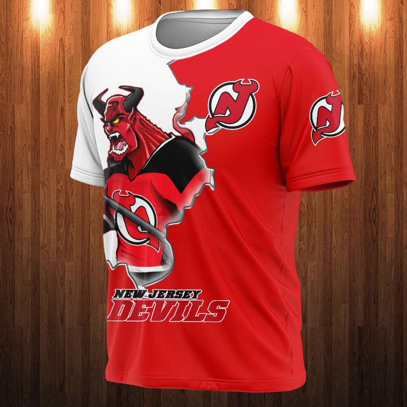 New Jersey Devils All Over Print 3D Shirt Cartoon Design Gift Shirt