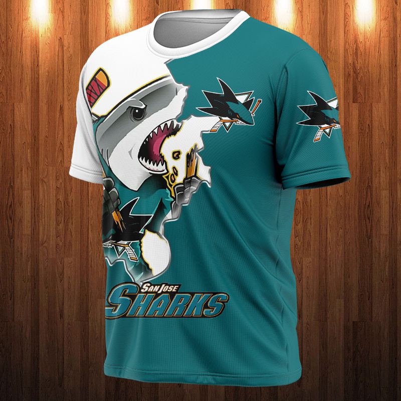 San Jose Sharks All Over Print 3D Shirt Cartoon Design Gift Shirt