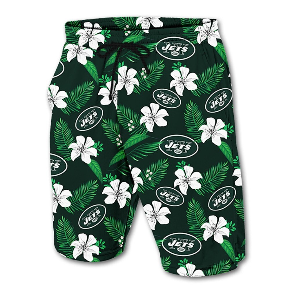 HOT New York Jets flowers Beach Shorts2