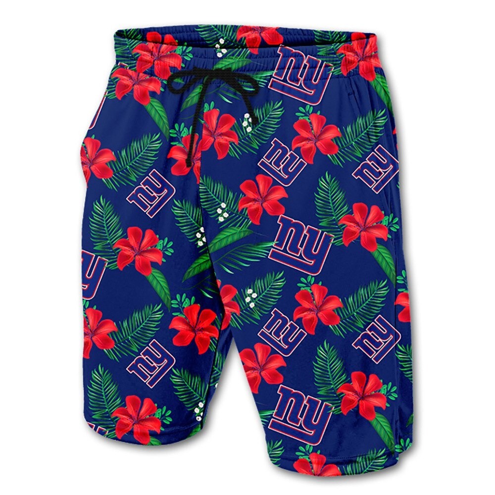 HOT New York Giants flowers Beach Shorts1