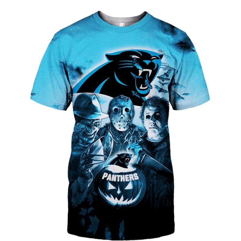 Carolina PanthersAll Over Print 3D Shirt Halloween Horror Night Desgin Gift Shirt