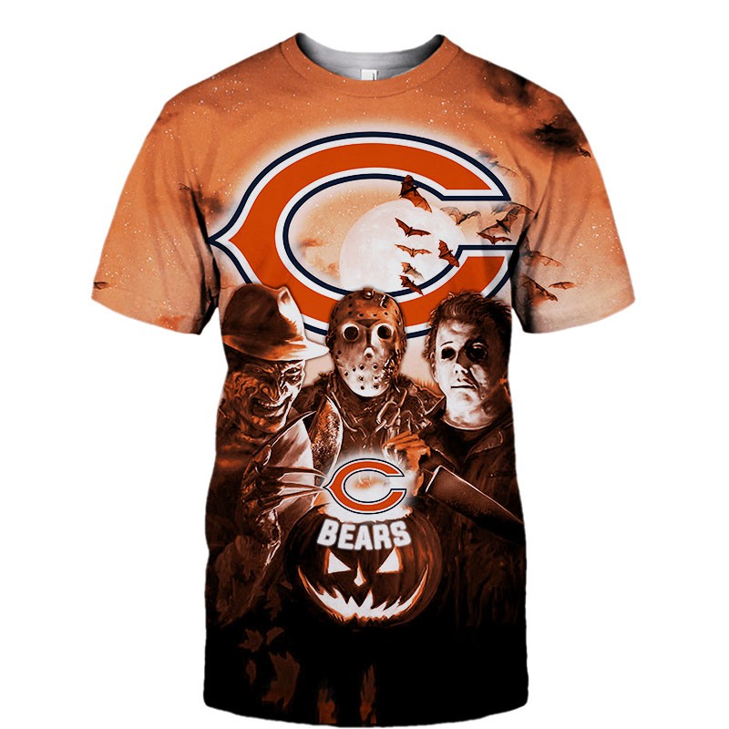 Chicago BearsAll Over Print 3D Shirt Halloween Horror Night Desgin Gift Shirt