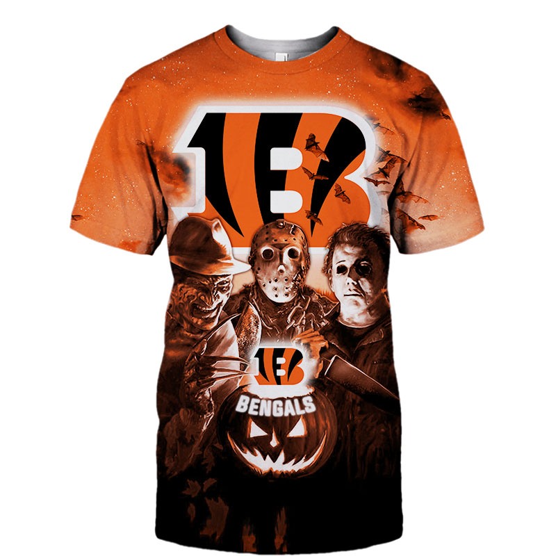 Cincinnati BengalsAll Over Print 3D Shirt Halloween Horror Night Desgin Gift Shirt