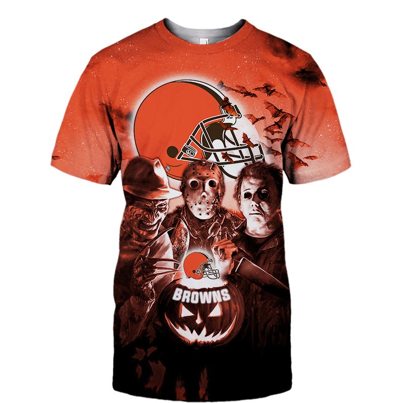 Cleveland BrownsAll Over Print 3D Shirt Halloween Horror Night Desgin Gift Shirt