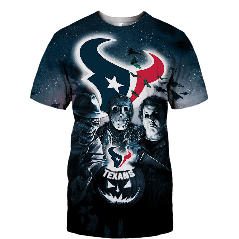 Houston TexansAll Over Print 3D Shirt Halloween Horror Night Desgin Gift Shirt