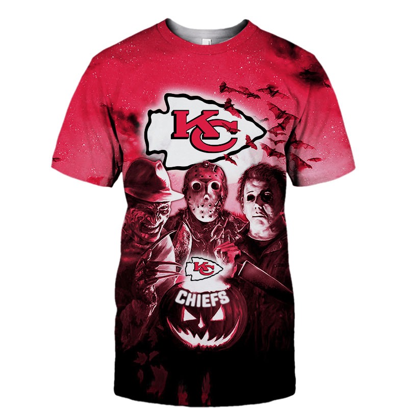 Kansas City ChiefsAll Over Print 3D Shirt Halloween Horror Night Desgin Gift Shirt