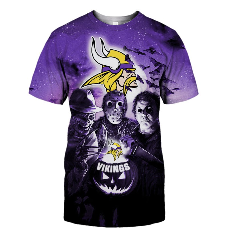 Minnesota VikingsAll Over Print 3D Shirt Halloween Horror Night Desgin Gift Shirt