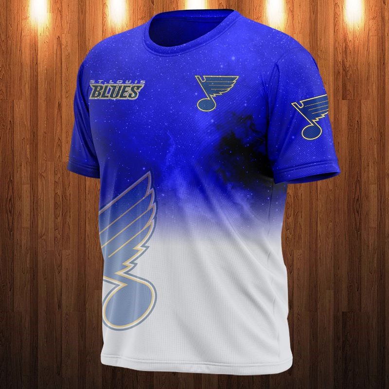 St. Louis Blues Galaxy Night Design All Over Print 3D Shirt Gift For Fan