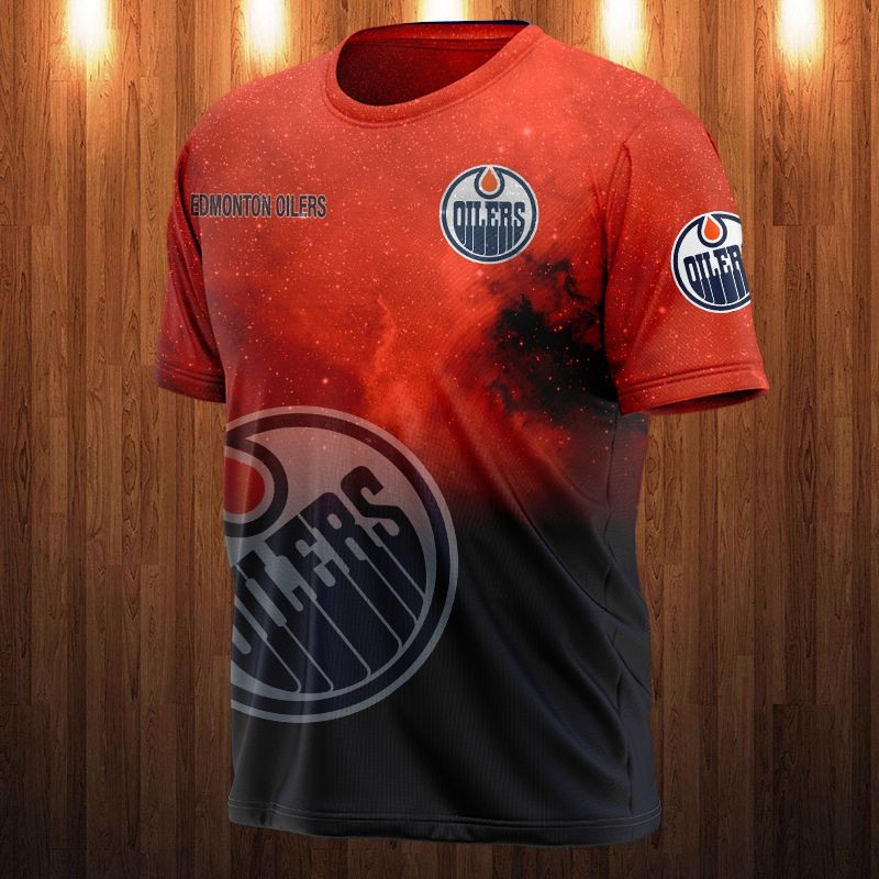 Edmonton Oilers Galaxy Night Design All Over Print 3D Shirt Gift For Fan