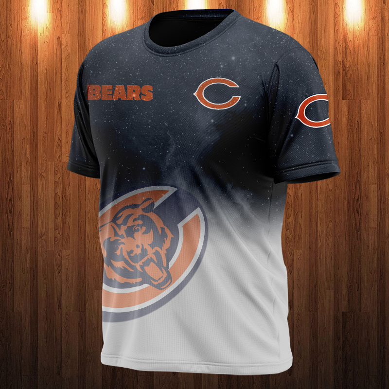 Chicago Bears Galaxy Night Design All Over Print 3D Shirt Gift For Fan