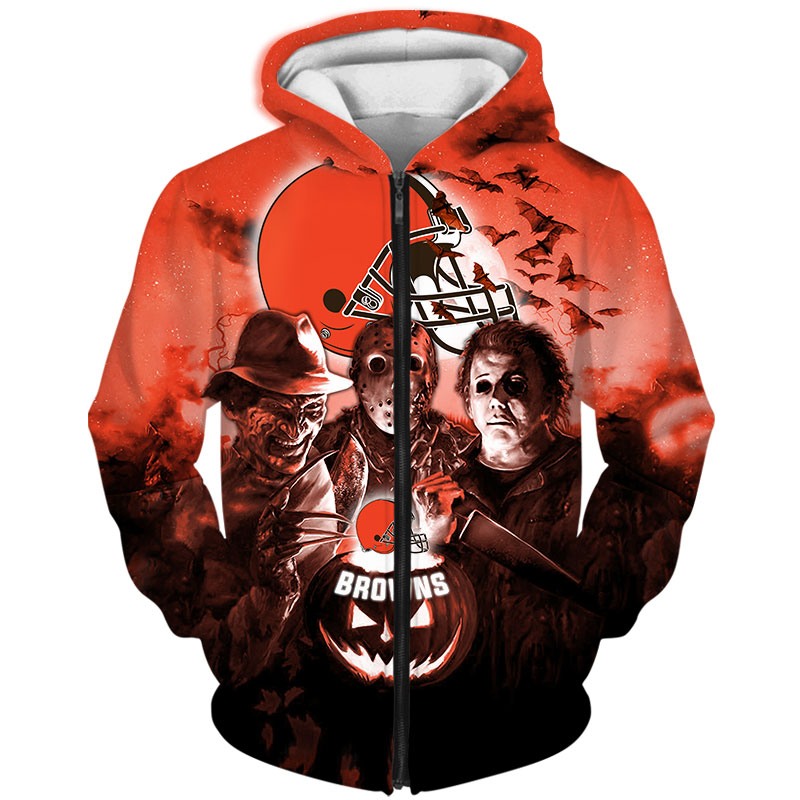 Cleveland Browns Hoodie 3D Halloween Horror night gift for fans -Jack ...