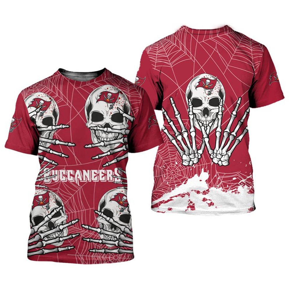 Tampa Bay Buccaneers T-shirt skull for Halloween graphic -Jack sport shop