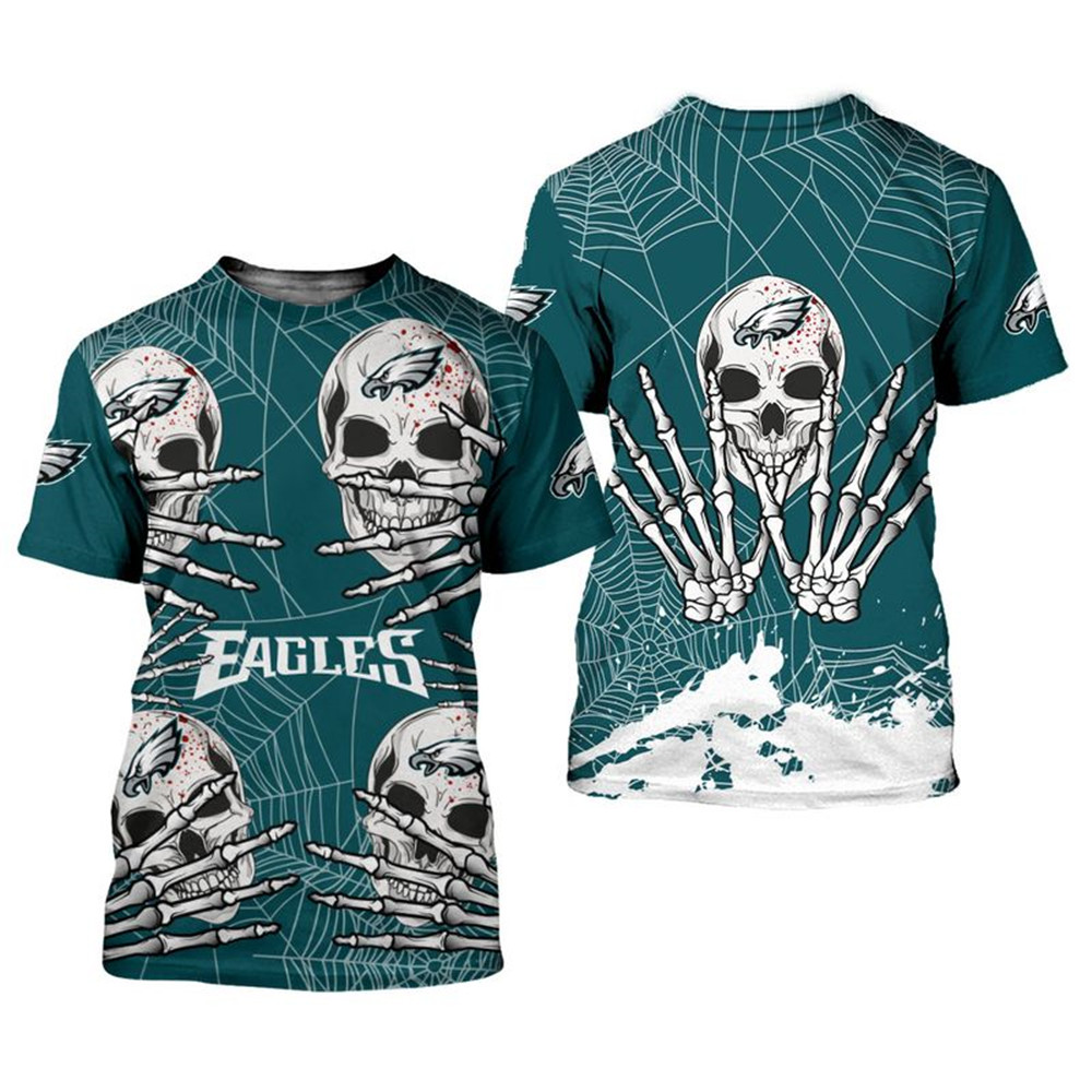 Philadelphia Eagles T-shirt skull for Halloween graphic